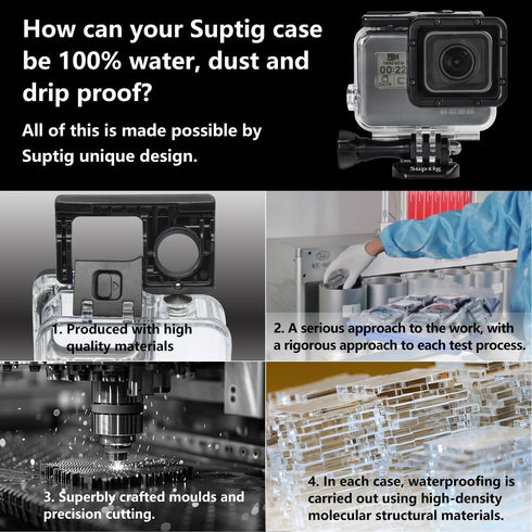 Suptig Case Housing Waterproof Case for Gopro Hero 7 Black, Hero 5, Hero 6, Hero 2018 Action Camera (147ft/45Meters)