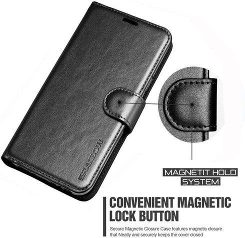Galaxy A10E Wallet Case, Premium PU Leather Flip Protective Phone Cover with Card Slots & Kickstand for Samsung A10E
