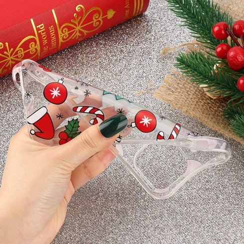LCHULLE iPhone 15 Pro Christmas Case - Transparent Santa Design, Soft TPU Shockproof Cover for Women, Men, Kids.