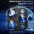 Uyiton Metal Tempered Glass Camera Lens Protector for iPhone 15 Pro/Pro Max - Black Titanium, Case-Friendly, Strong