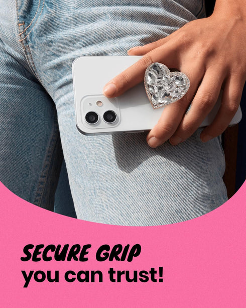 On The Grip OnTheGrip Cute Cubic Diamond Heart Shape Design Collapsible Expandible Mobile Phone Grip Stand Holder