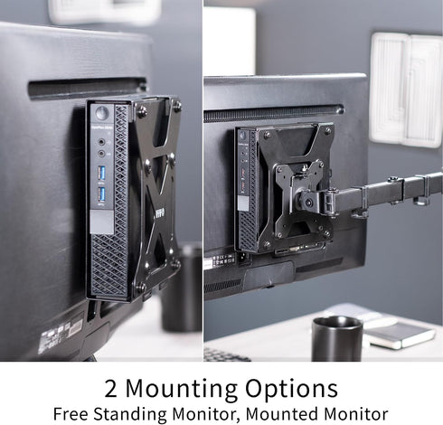 VIVO Mount-DLMM2 Behind Monitor Mini PC VESA Mount Designed for Dell OptiPlex Micro CPU, Monitor Arm Computer Holder