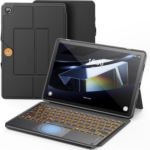 INFILAND Keyboard Case for Samsung Galaxy Tab A9+/A9 Plus, Slim Portable Detachable Case with Backlight (Black)