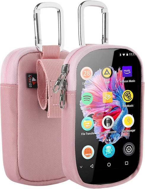 TXEsign MP3 & MP4 Player Carry Case - Travel Bag with Clear Window for 4" Touch Screen Music Player (Pink)