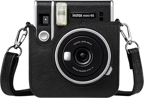 Fintie Premium Vegan Leather Protective Case for Fujifilm Instax Mini 40 Instant Camera with Adjustable Strap