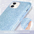 MILPROX Bling Sparkly Glitter Case for iPhone 11, Protective 3 Layer Hybrid Anti-Slick Slim Soft Cover, Blue