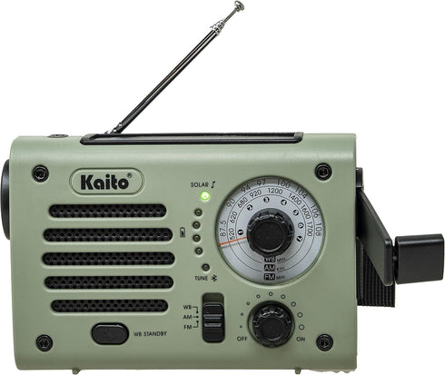 Kaito KA380 Emergency Radio & Portable Bluetooth Speaker – AM/FM NOAA Weather Radio Rechargeable with Solar Panel and Hand Crank