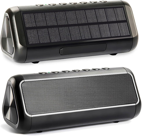 Solar Bluetooth Speaker Portable, 5000mAh Wireless Speaker, IPX6 Waterproof, Bluetooth 5.3, 50H Play Time