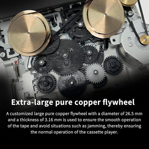 Burtowic Cassette MovementEarphone,Cassette MP3 Auto Reverse Clear Stereo Player,Built-in Cool Copper Wheel Tape