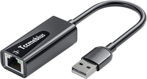 USB Ethernet Adapter, USB 2.0 to 10/100 Ethernet LAN Network Adapter for MacBook, Surface Pro, Compatible with Windows