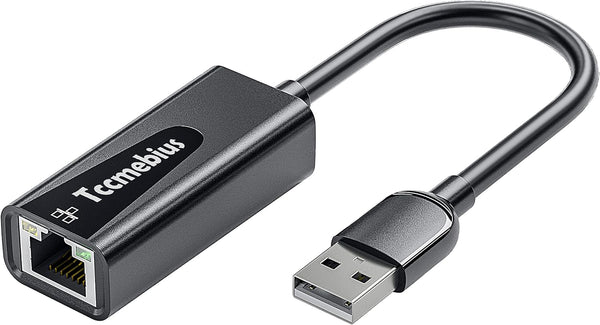 USB Ethernet Adapter, USB 2.0 to 10/100 Ethernet LAN Network Adapter for MacBook, Surface Pro, Compatible with Windows