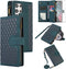 Asuwish Wallet Case for Samsung Galaxy S23 Ultra 5G - Green, 6.8" with Tempered Glass, Wrist Strap & Card Holder.