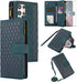 Asuwish Wallet Case for Samsung Galaxy S23 Ultra 5G - Green, 6.8" with Tempered Glass, Wrist Strap & Card Holder.