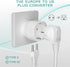 European to USA Plug Adapter, EU to US Plug Adapter for Most of Europe, Spain, France Type C/E/F Plugs to US Power