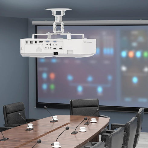 WALI Projector Ceiling Mount, Universal Low Profile Projector Mount with Retractable Arms and Multiple Adjustment Function (PM-002-W), White