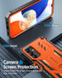 FNTCASE Samsung Galaxy A14-5G Case, Orange, Dual-Layer Protective Textured Shockproof Rugged TPU Cover with Kickstand