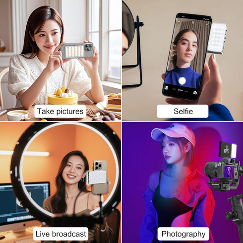 ITOTIN 2700-7500K, Magnetic Selfie Fill Light for Phone, LED Dual-Sided Portable Video Light, Compatible with iPhone