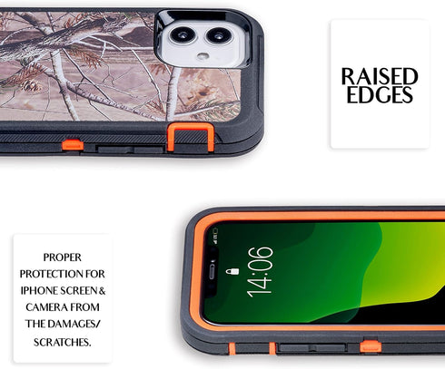 WallSkiN Case for iPhone 12 Mini (5.4"), Heavy Duty Full Body Military Grade Drop Protection Holder