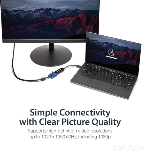StarTech.com USB 3.0 to VGA Adapter, USB to VGA Monitor Converter for Windows, Slim