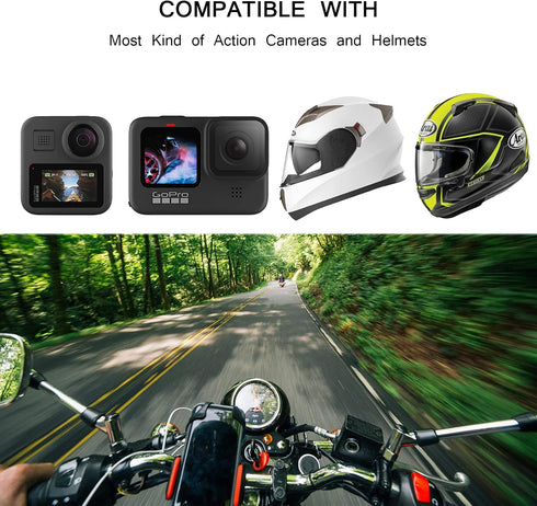 ChromLives Helmet Mount for Gopro, Updated Motorcycle Helmet Chin Strap Mount for Gopro Hero 11, 10, 9, 8, 7, 6, 5, 4,
