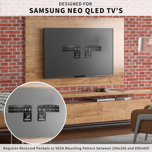 VIVO Micro-Gap Flat TV Wall Mount for 43 to 85 inch 2021-2023 Samsung Neo QLED (Excluding QN95C Series), Ultra Slim