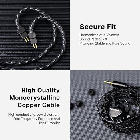 0DiBi: 10mm 2Pin Linsoul Tripowin x Vivace in Ear Monitor, Titanium Diaphragm Dynamic Driver IEM, HiFi Wired Earbuds