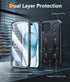 FNTCASE iPhone 15 Case: Rugged Black Dual Layer, Military Grade Shockproof, Kickstand, 6.1" Full Protection Cover.