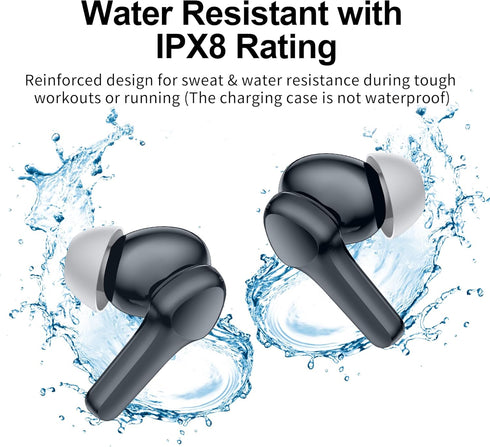 Wireless Earbuds, Immersive Sound Premium Deep Bass Hi-Fi Stereo Headset with IPX8 Waterproof