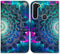 Case for Moto G Stylus/Moto G Pro, Mandala Flower Space Leather Flip Wallet Cover with Card Slot, Kickstand