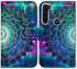 Case for Moto G Stylus/Moto G Pro, Mandala Flower Space Leather Flip Wallet Cover with Card Slot, Kickstand