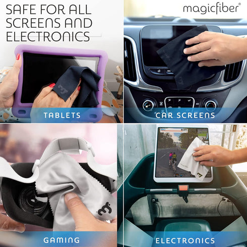MagicFiber 2 PACK Microfiber Cleaning Cloths for Glasses, Lens, Screens & More