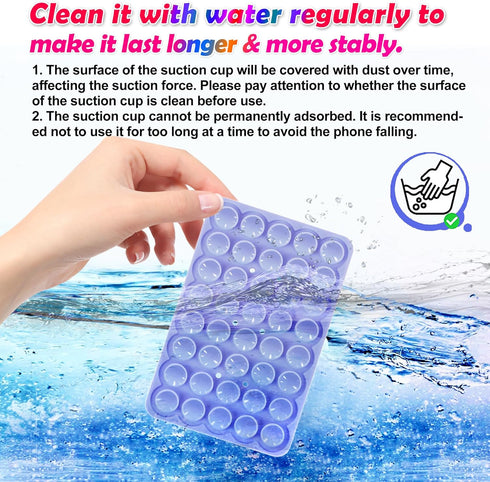 sicitu (2pcs-Transparent) Silicone Suction Cup Phone Case Mount Double Sided, Phone Accessories Hands-Free Sticky Phone
