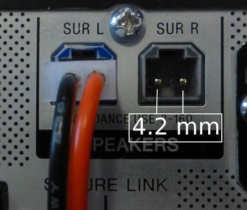 6 Home Theater Speaker Cables for Sony Samsung, 4.2mm Connectors, Includes Tool-Free Wire Crimp Splices