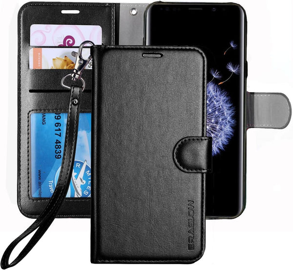 Galaxy S9 Wallet Case, Premium PU Leather Flip Protective Cover with Card Slots and Kickstand for Samsung Galaxy S9