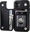 ONETOP Compatible with iPhone 12 Mini Wallet Case, PU Leather Kickstand with Card Holder, Shockproof Cover 5.4 Inch