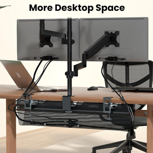 PUTORSEN Cable Management Net, 36 Inch Clamp-on Under Desk Cable Net for Wire Management at Home and Office (Black)