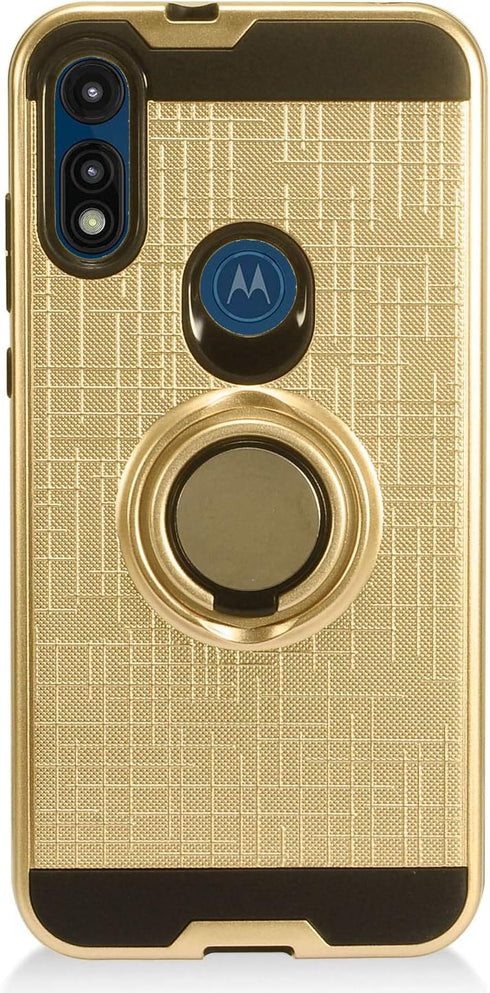 Motorola Moto E (2020) XT2052 Phone Case with Ring Stand - RS2 Gold