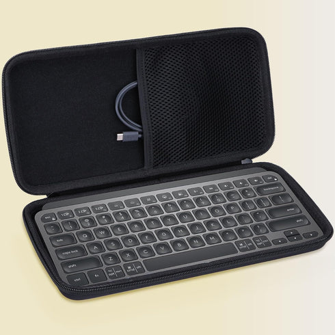 Hard Carry Case Compatible with Logitech MX Keys Mini, Minimalist Wireless Illuminated Keyboard, Graphite Case