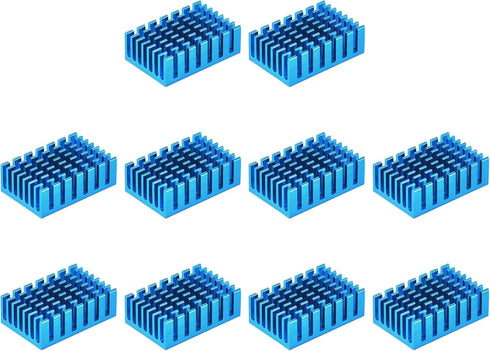 uxcell 30x20x10mm Black Thermal Self Adhesive Aluminum Heatsink Electronic Radiators, 10 Pcs