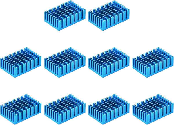 uxcell 30x20x10mm Black Thermal Self Adhesive Aluminum Heatsink Electronic Radiators, 10 Pcs
