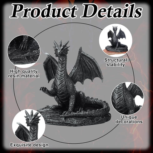 Relaxweex 5.78 4.25 6 Inch Gothic Dragon Cell Phone Holder Resin Gothic Standing Guardian Dragon Cell Phone Stand