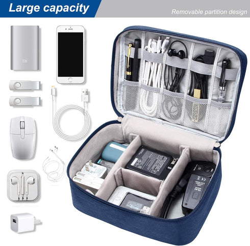 VOCUS Electronics Organizer Bag - Portable Travel Cable Organizer for Electronics Accessories, Large Storage Case