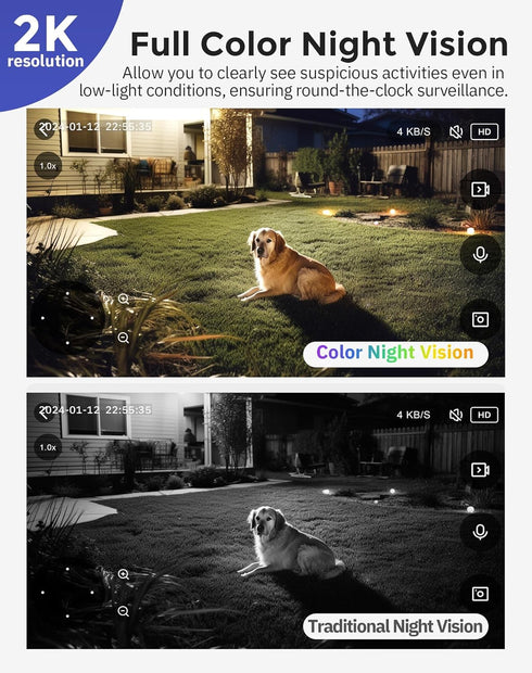 Hugolog 2K 3MP Light Bulb Security Camera, 5G & 2.4GHz WiFi, 360° Wireless Indoor Outdoor Camera with Motion Detection