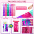 Satankya 2 Pack Cute Dollhouse Birthday Decorations, Dollhouse Party Photo Booth Prop, Purple Pink Teal Fringe Curtains