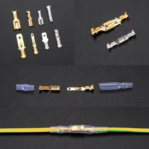 150 Pcs Quick Splice Male and Female Wire Spade Connectors, Wire Crimp Terminal Block Assortment