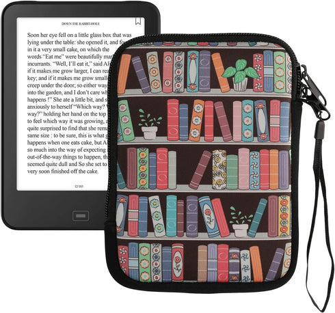 kwmobile 6" Neoprene e-Reader Pouch Size eReader - Universal eBook Sleeve Case with Zipper, Wrist Strap