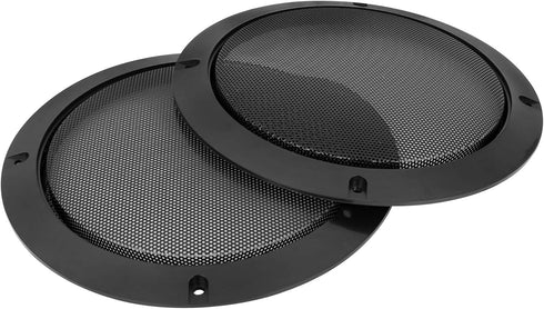 X AUTOHAUX 2pcs 6.5 Inch Metal Glossy Audio Speaker Cover Mesh Subwoofer Grill Horn Guard Black for Car
