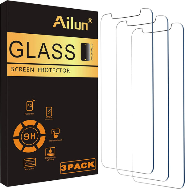 Ailun Tempered Glass Screen Protector for iPhone 12/12 Pro 6.1" (2020) - 3 Pack, Case Friendly.