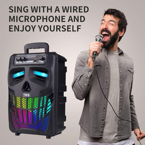 E I F E R Cool Skull Bluetooth Speakers, Portable Wireless Speaker for Smartphones, Tablets, Home Garden Party