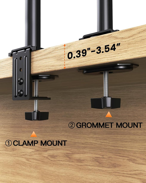 Ergear Monitor Mount for 13-32" Screens up to 17.6lbs, Adjustable Height and Angle, Single Desk Stand (Black)